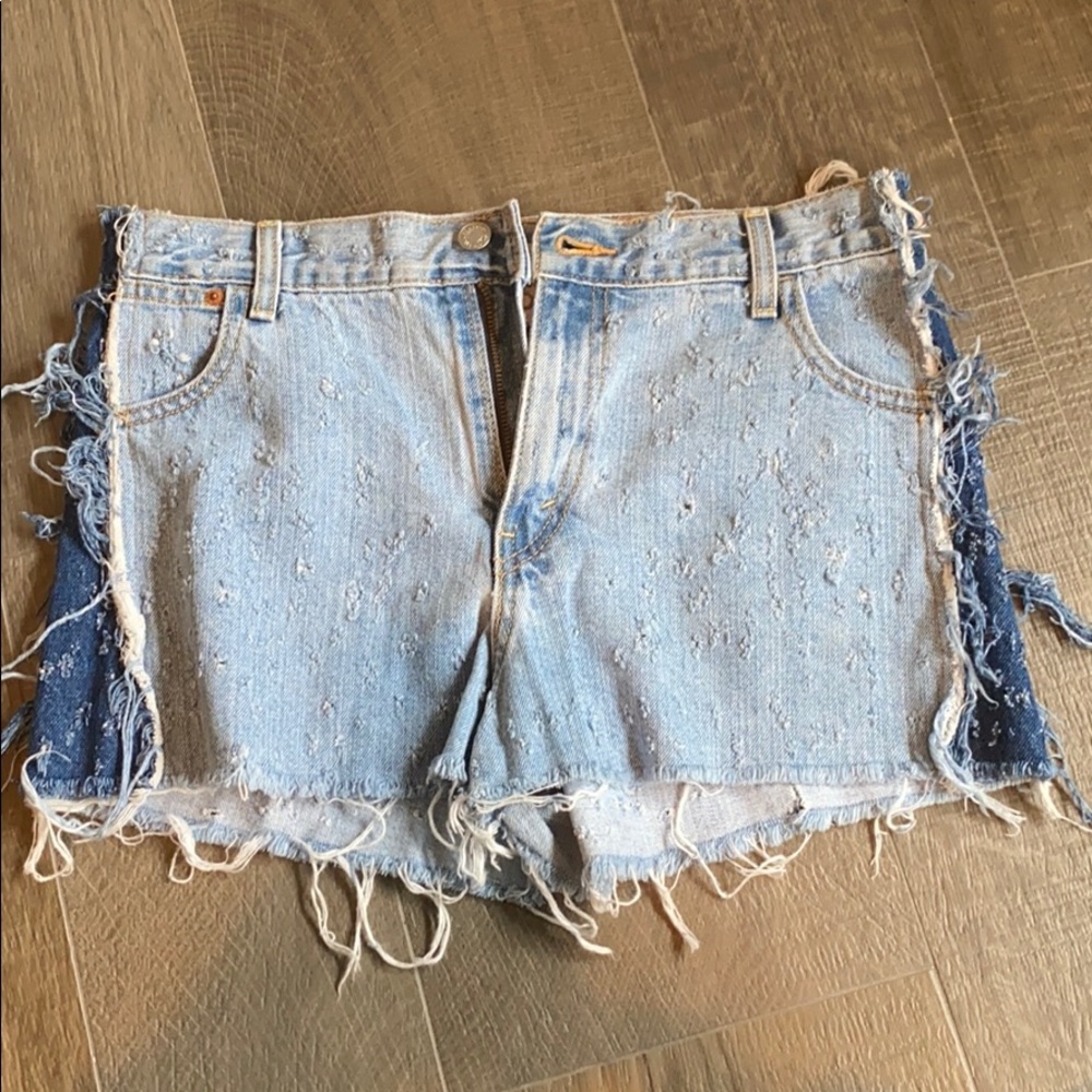 Furst of a Kind two tone denim shorts